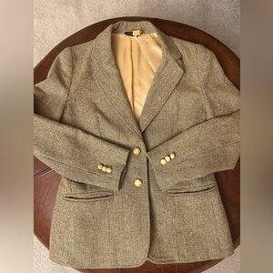 Women's Tan Blazer with Gold Buttons